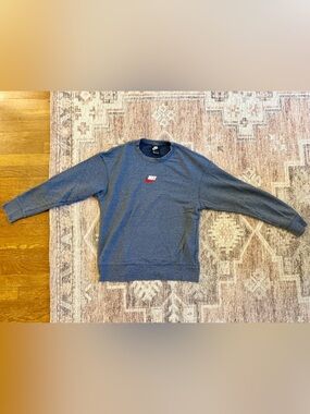 Nike Men's Blue Crewneck Sweatshirt with Red Logo (Size M)